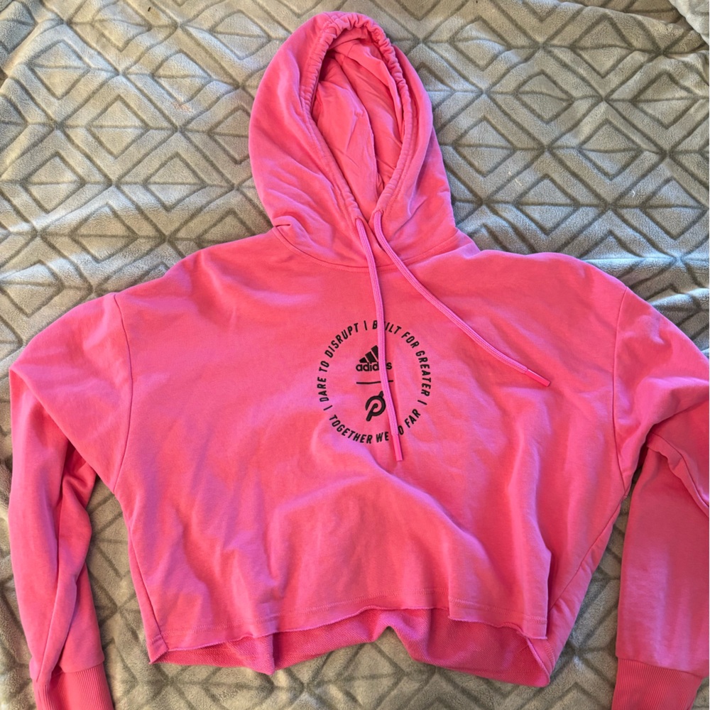 Peloton adidas pink crop sweatshirt